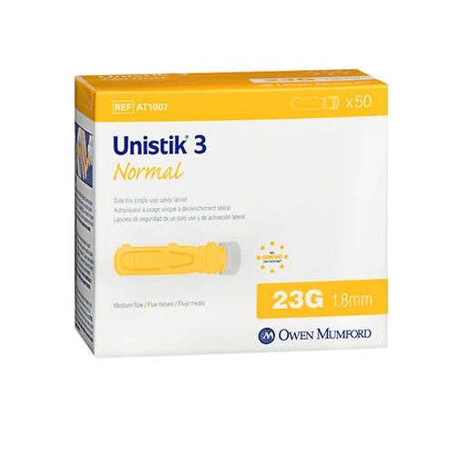 Unistik 3 'Normal' Safety 23 Gauge 1.8mm Lancet 100 Pack