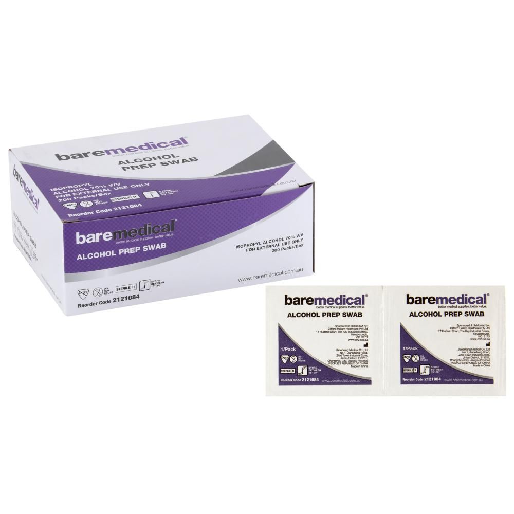 Bare Medical Alcohol Prep Swab